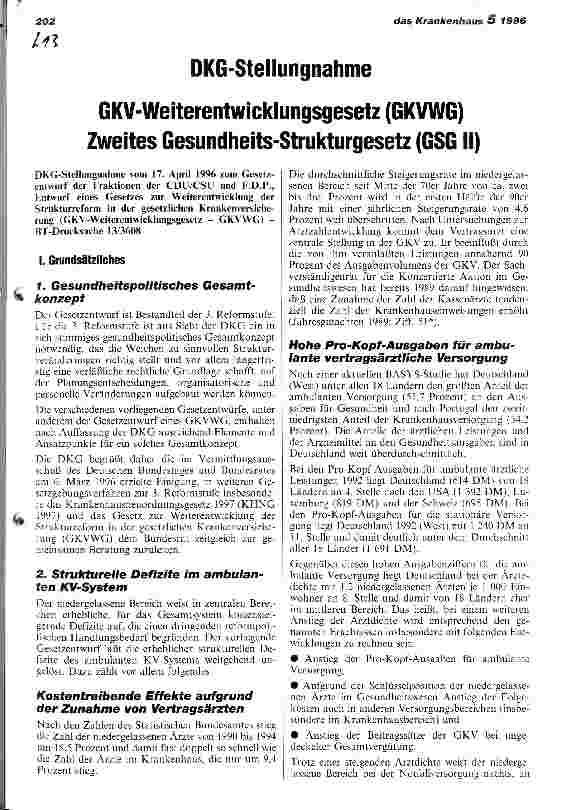 Vorschauseite 1: GKV-Weiterentwicklungsgesetz (GKVWG) Zweites Gesundheits-Strukturgesetz (GSG II)