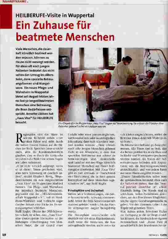 Vorschauseite 1: Ein Zuhause für beatmete Menschen