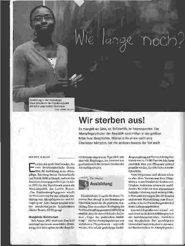 Vorschauseite 1: Wir sterben aus!