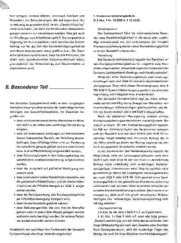 Vorschauseite 3: Gesundheitsreform - Stellungnahme des Deutschen Caritasverbandes zum Entwurf eines Gesetzes zur Stärkung des Wettbewerbs in der Gesetzlichen Krankenversicherung (GKV-Wettbewerbsst…