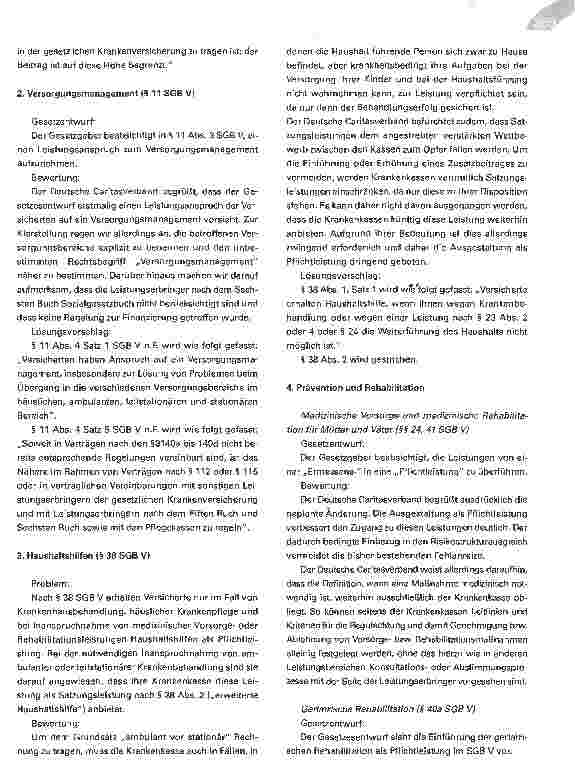 Vorschauseite 4: Gesundheitsreform - Stellungnahme des Deutschen Caritasverbandes zum Entwurf eines Gesetzes zur Stärkung des Wettbewerbs in der Gesetzlichen Krankenversicherung (GKV-Wettbewerbsst…
