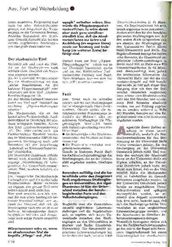 Vorschauseite 4: Die Lehrkraft für Krankenpflege - früher defizitär ausgebildet - zukünfig akademisiert und perfekt? - 2. Teil