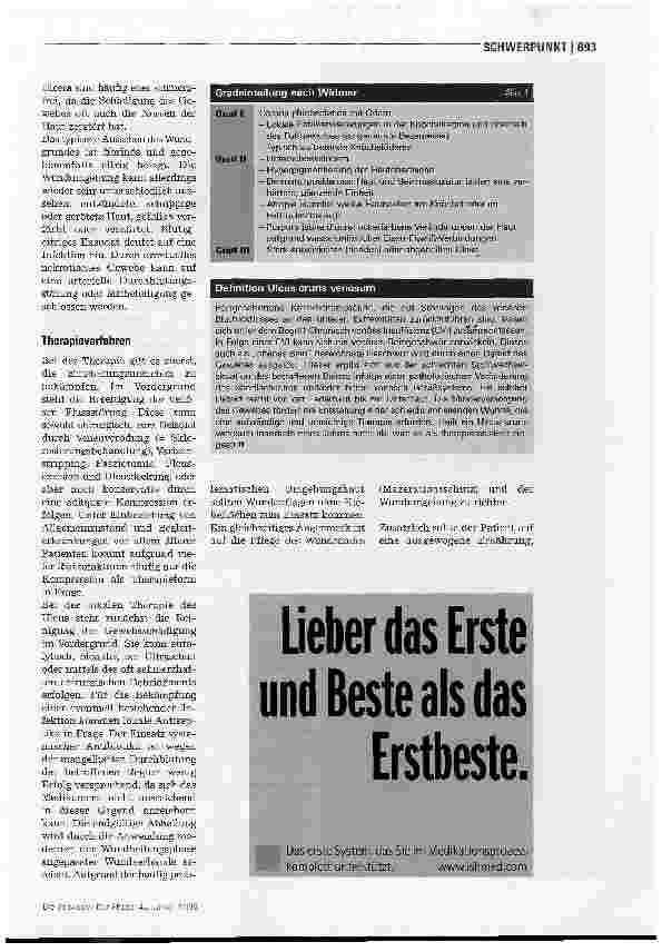 Vorschauseite 2: Ulcus cruris venosum - Kompressionstherapie: ohne Wicklung keine Entwicklung