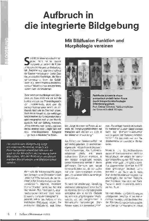 Vorschauseite 1: Aufbruch in die integrierte Bildgebung - Mit Bildfusion Funktion und Morphologie vereinen