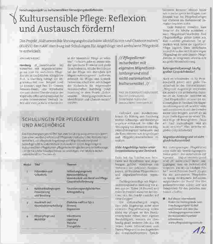 Vorschauseite 1: Kultursensible Pflege: Reflexion und Austausch fördern!