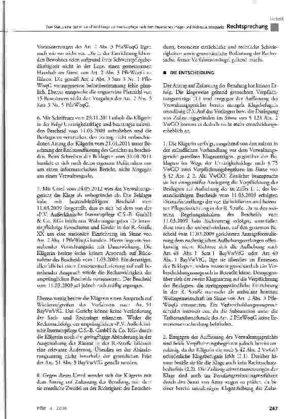 Vorschauseite 3: Zum Status einer betreuten »Einrichtung« zur Intensivpflege nach dem Bayerischen Pflegeund Wohnqualitätsgesetz