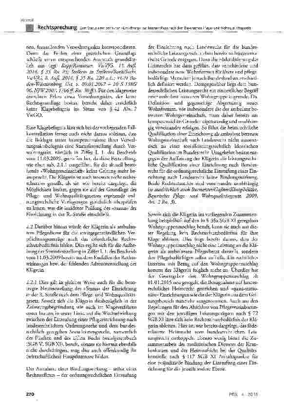 Vorschauseite 6: Zum Status einer betreuten »Einrichtung« zur Intensivpflege nach dem Bayerischen Pflegeund Wohnqualitätsgesetz