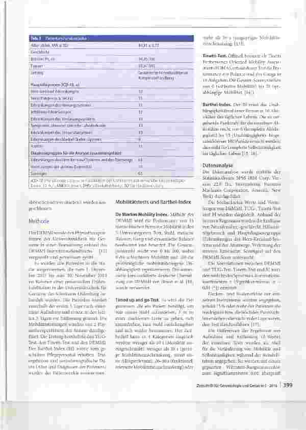 Vorschauseite 2: Der De Morton Mobility Index zur Evaluation der geriatrischen Frührehabilitation