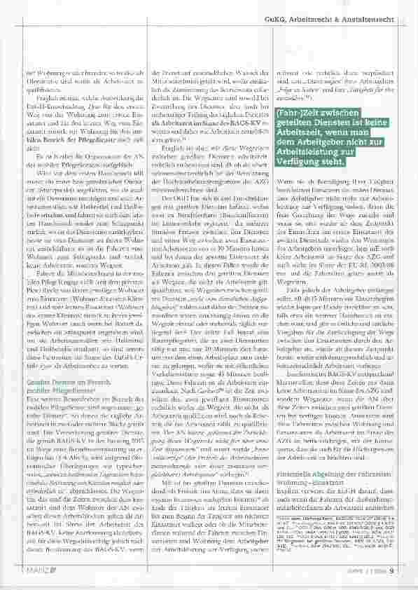 Vorschauseite 3: Europäischer Gerichtshof (EuGH) zur Fahrzeit
