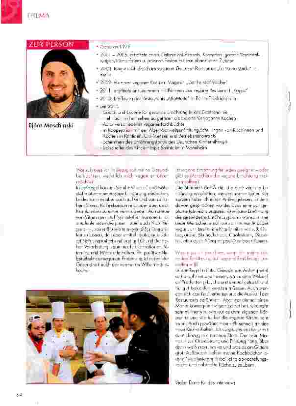Vorschauseite 2: Vegane Ernährung Fünf Fragen an Björn Moschinski