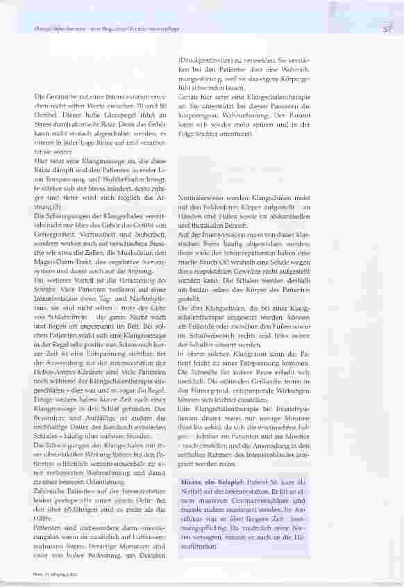 Vorschauseite 2: Klangschalentherapieeine Möglichkeit für die Intensivpflege