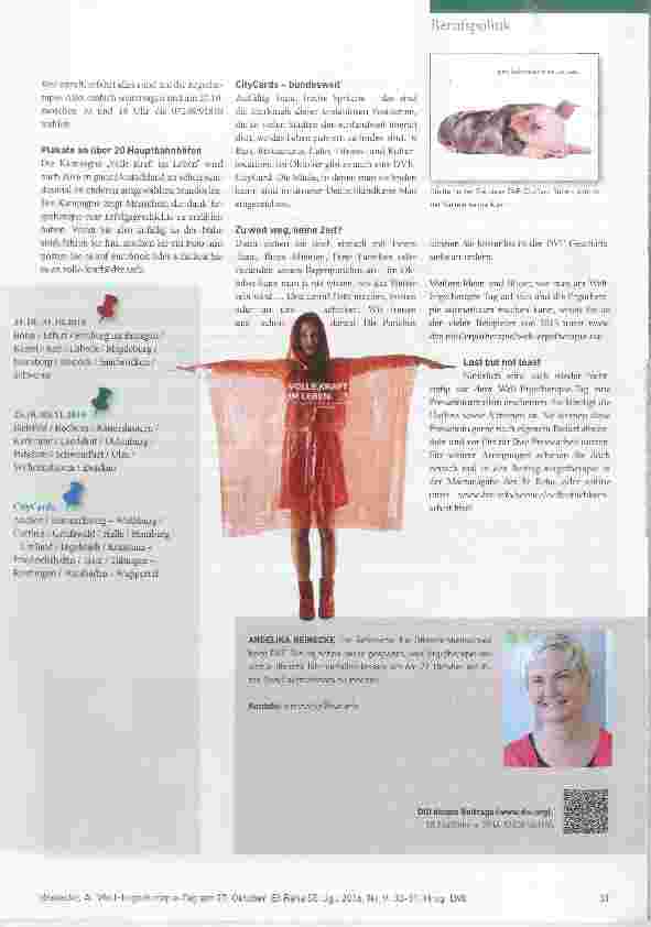 Vorschauseite 2: Schon heute vormerken Welt-Ergotherapie-Tag am 27. Oktober