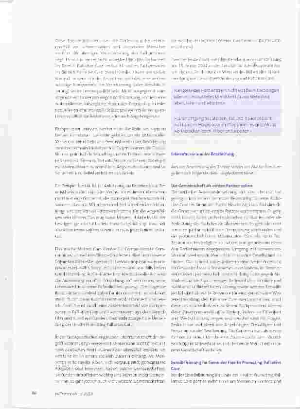 Vorschauseite 2: Palliative Care eine Aufgabe für Public Health?!