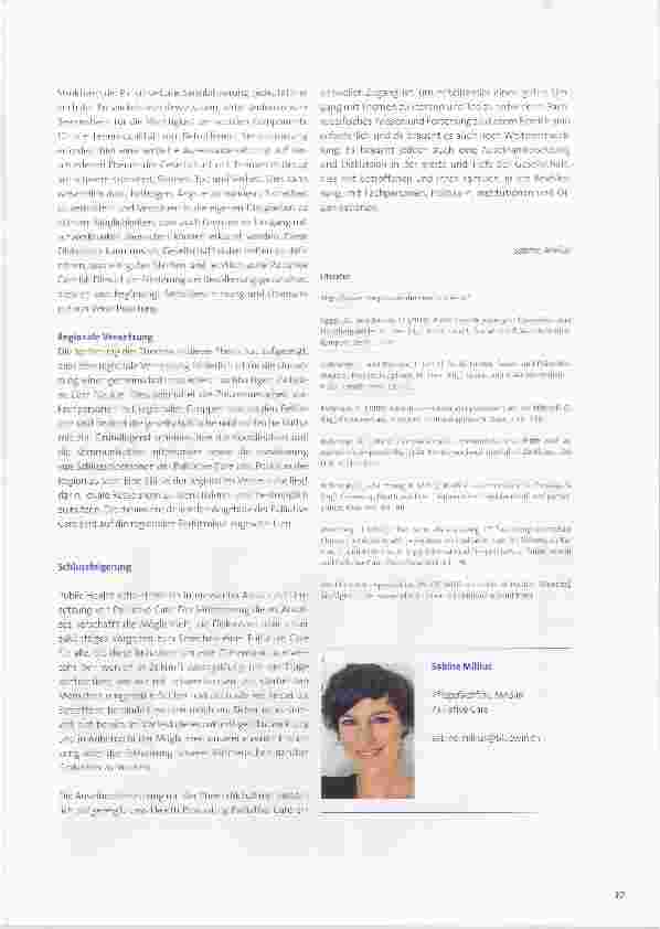 Vorschauseite 3: Palliative Care eine Aufgabe für Public Health?!
