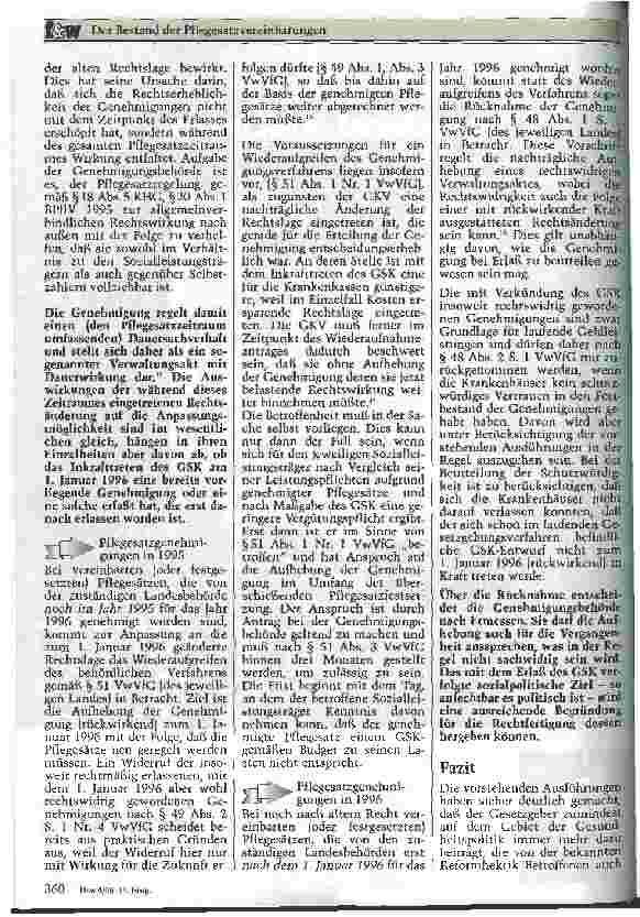 Vorschauseite 4: Der Bestand der Pflegesatzvereinbarungen nach dem Gesetz zur Stabilisierung der Krankenhausausgaben 1996