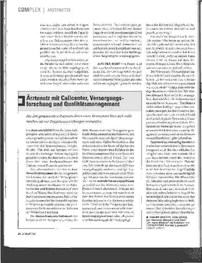 Vorschauseite 5: ÄRZTENETZE - VERNETZUNG IM NETZ
