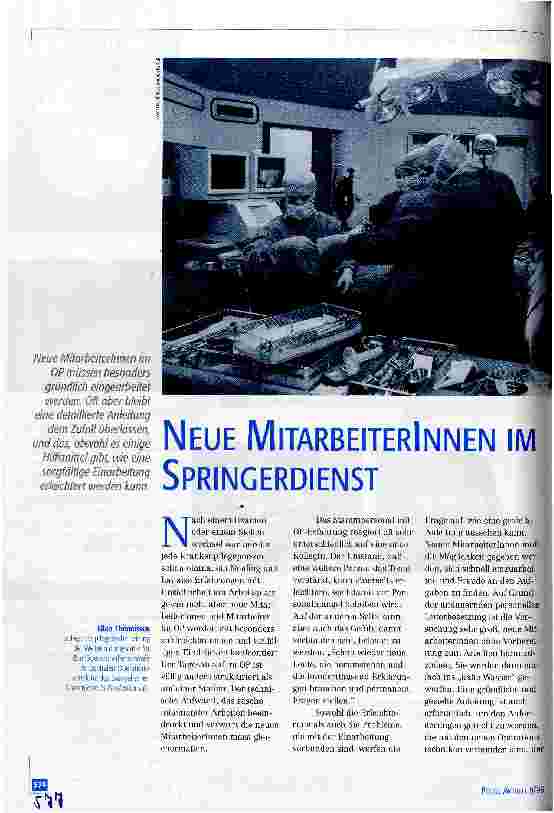 Vorschauseite 1: Neue Mitarbeiterinnen im Springerdienst
