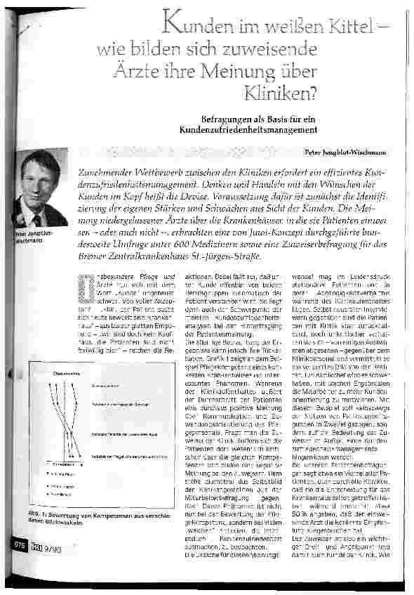 Vorschauseite 1: Kunden im weißen Kittel - wie bilden sich zuweisende Ärzte ihre Meinung über Kliniken.