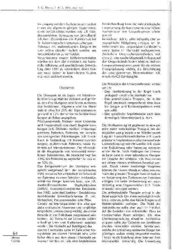 Vorschauseite 4: HARNWEGSINFEKTIONEN UND UROSEPSIS