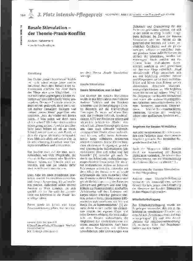 Vorschauseite 1: Basale Stimulation - der Theorie-Praxis-Konflikt