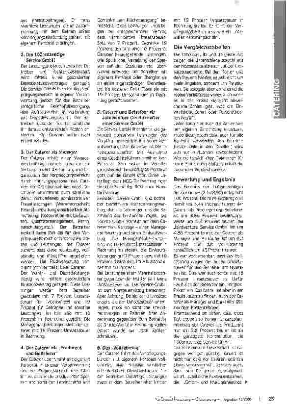 Vorschauseite 2: Catering oder Eigenregie?