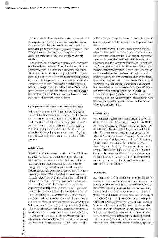 Vorschauseite 4: Psychopharmaka bei der Behandlung von Schmerzen von Tumorpatienten
