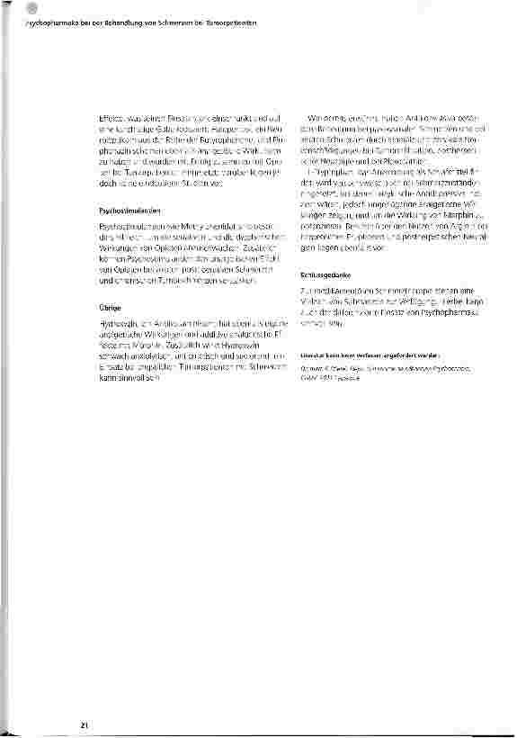 Vorschauseite 5: Psychopharmaka bei der Behandlung von Schmerzen von Tumorpatienten
