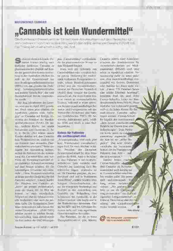 Vorschauseite 1: Cannabis ist kein Wundermittel