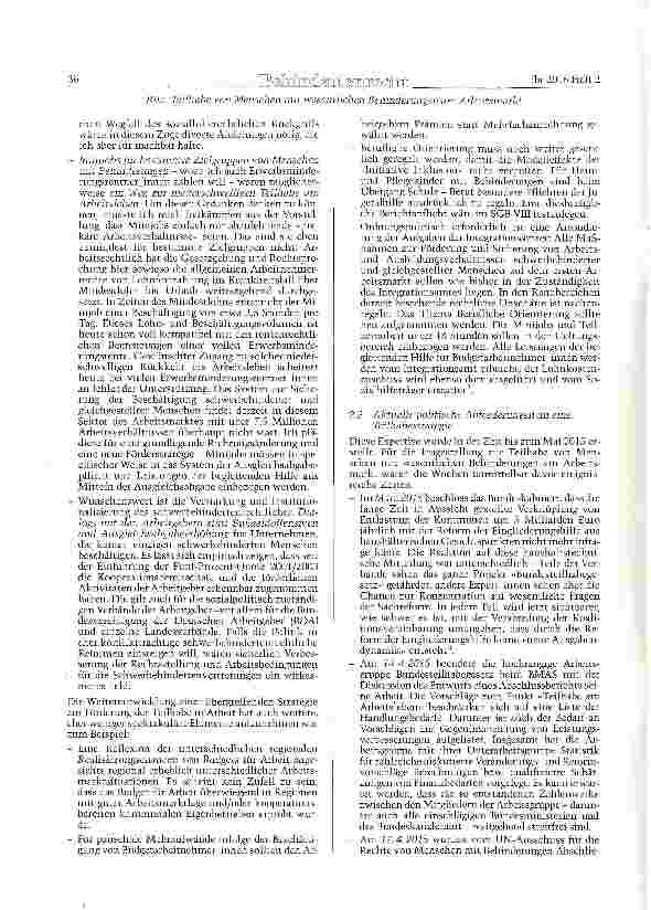 Vorschauseite 3: Teilhabe von Menschen mit wesentlichen Behinderungen am Arbeitsmarkt