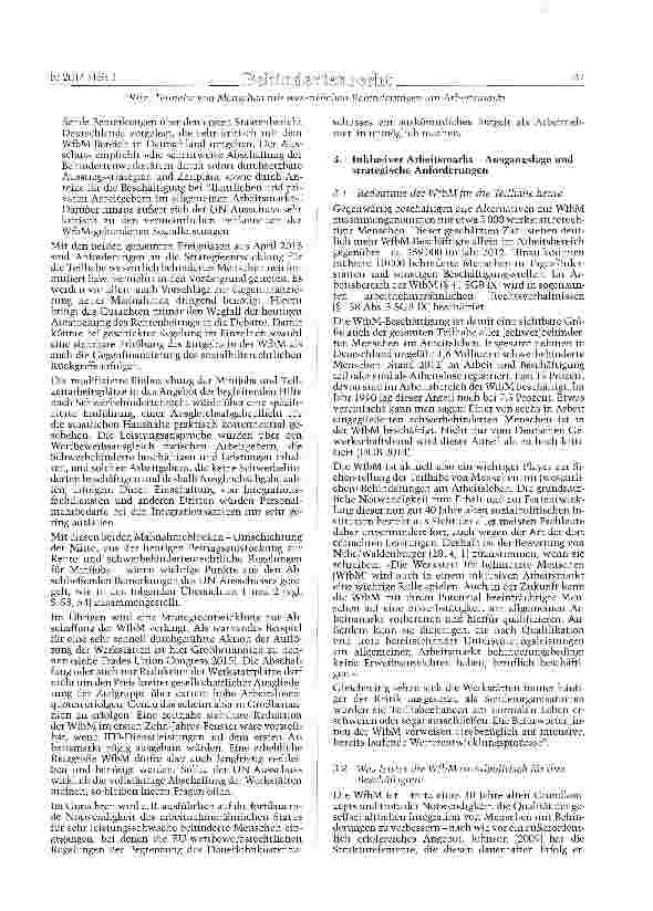Vorschauseite 4: Teilhabe von Menschen mit wesentlichen Behinderungen am Arbeitsmarkt