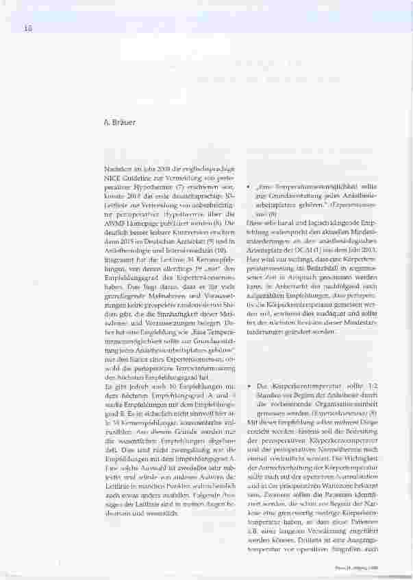 Vorschauseite 1: Die wesentlichen Empfehlungen der S3-Leitlinien Vermeidung von perioperativer Hyperthermie