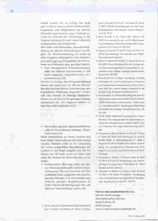 Vorschauseite 3: Die wesentlichen Empfehlungen der S3-Leitlinien Vermeidung von perioperativer Hyperthermie