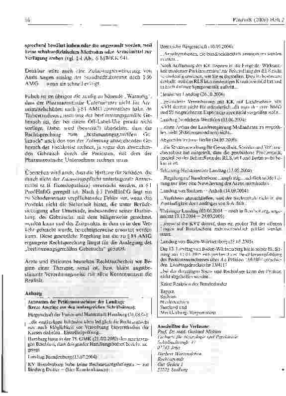 Vorschauseite 3: Erfahrungen eines niedergelassenen Neurologen mit Off Label Use und juristische Konsequenzen