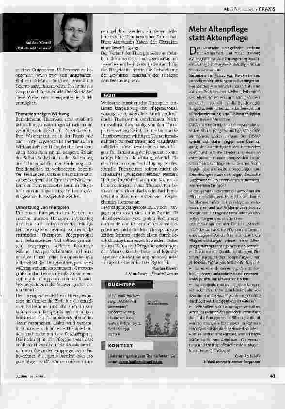 Vorschauseite 2: Tanzstunde im AltenheimKünstlerische Therapien und Ergotherapie in der Altenpflege