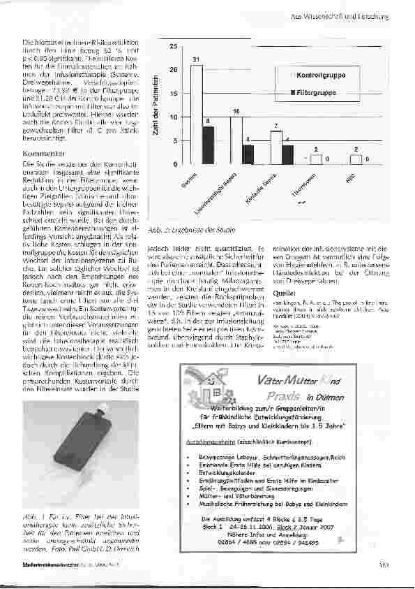 Vorschauseite 2: Infusionstherapie bei Frühund Neugeborenen: Vergleich der Komplikationsraten mit und ohne In-Iine-Filter