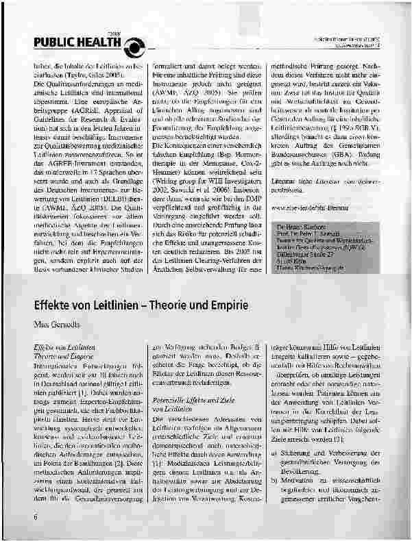 Vorschauseite 1: Effekte von Leitlinien -Theorie und Empirie