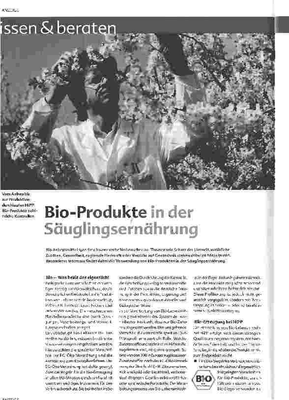 Vorschauseite 1: Bio-Produkte in der Säuglingsernährung