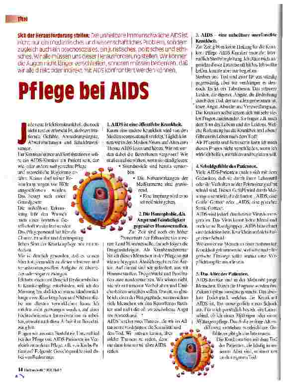 Vorschauseite 1: Pflege bei Aids