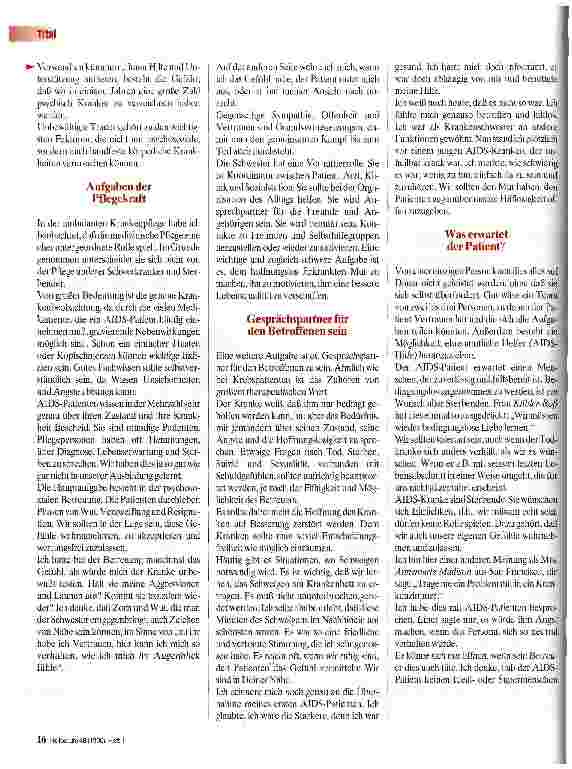Vorschauseite 3: Pflege bei Aids