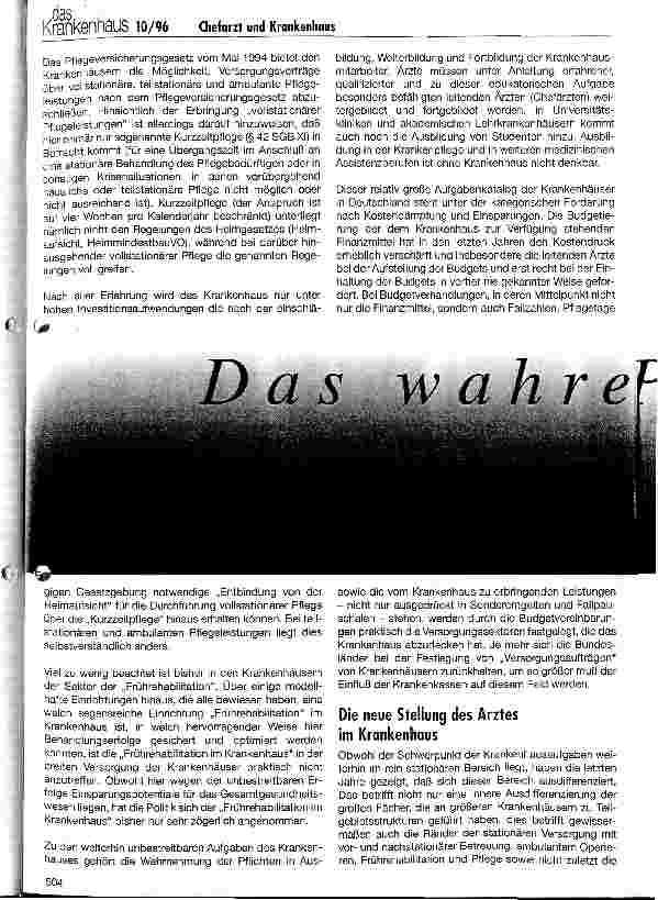 Vorschauseite 3: Die Stellung des leitenden Arztes im deutschen Krankenhaus