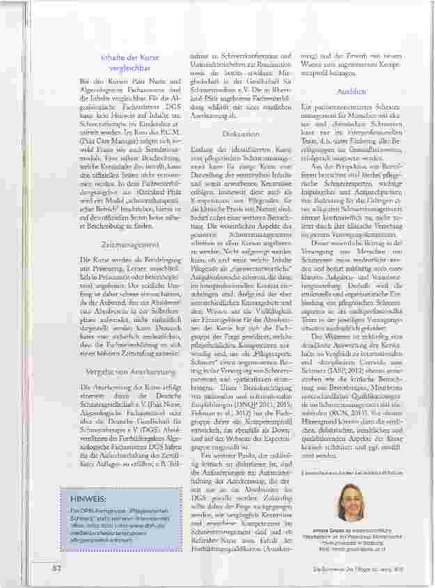 Vorschauseite 3: KURSE ZUM SCHMERZMANAGEMENT