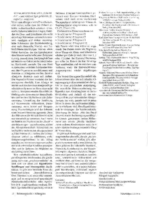 Vorschauseite 3: Psychosomatische Allergietherapie Konfliktbewusstsein entwickeln
