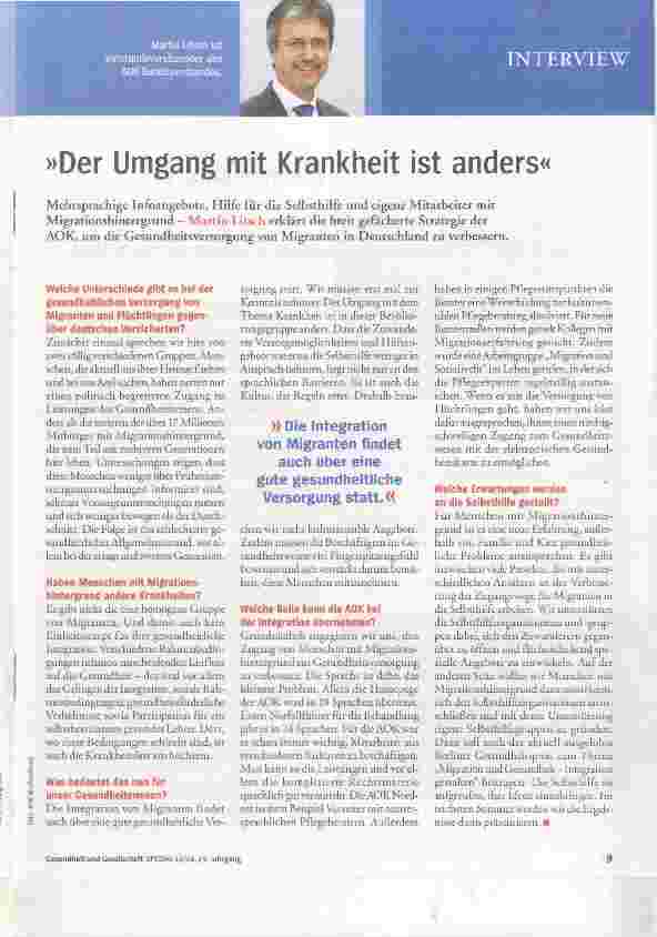 Vorschauseite 1: Der Umgang mit Krankheit ist anders