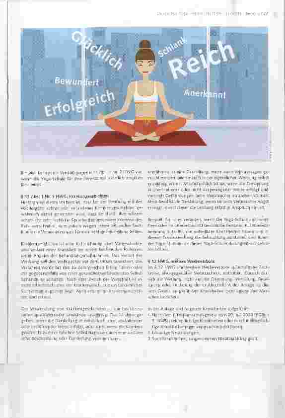 Vorschauseite 4: Werberechtliche Einschränkungen beim Betrieb der Yoga-Schule