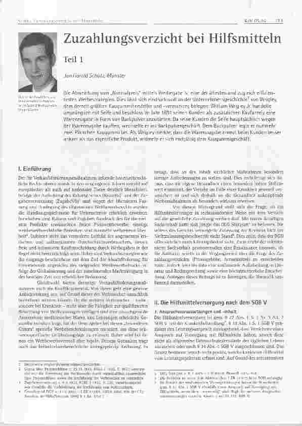 Vorschauseite 1: Zuzahlungsverzicht bei Hilfsmitteln Teil 1