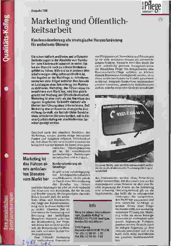 Vorschauseite 1: Marketing und Öffentlichkeitsarbeit