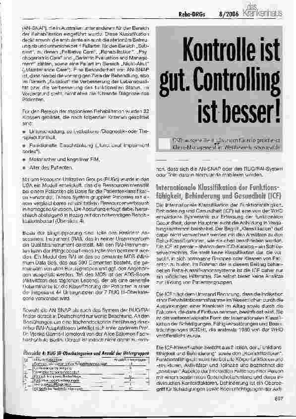 Vorschauseite 5: Eine Frage der Zeit - die Reha-DRGs kommen