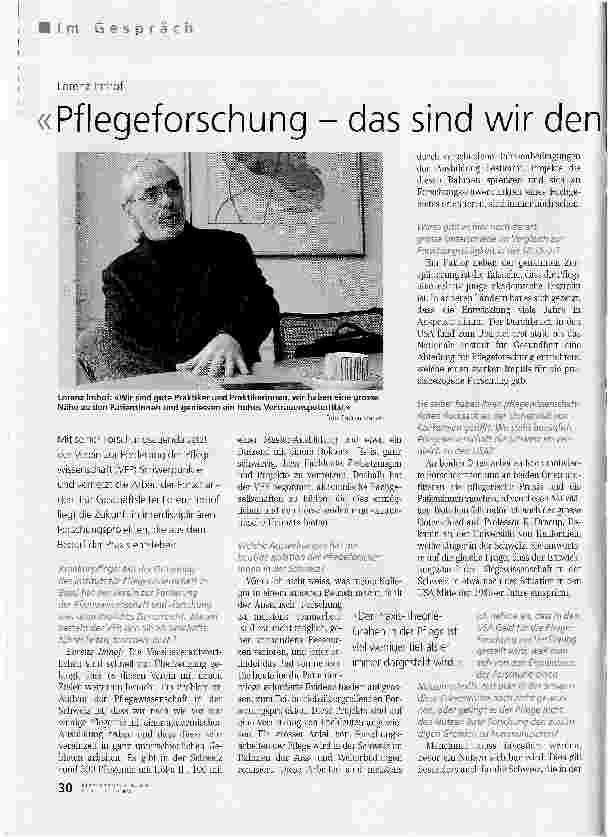 Vorschauseite 1: Pflegeforschung - das sind wir den Patientenn schuldig