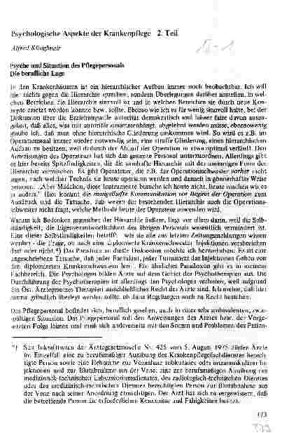 Vorschauseite 1: Psychologische Aspekte der Krankenpflege 2. Teil
