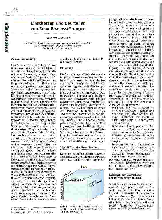Vorschauseite 1: Einschätzen und Beurteilen von Bewußtseinsstörungen
